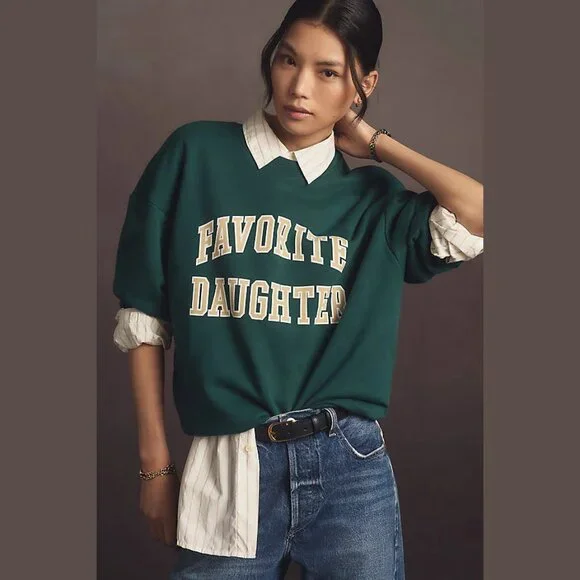 NEW Favorite Daughter Size S Women's Collegiate Sweatshirt - Juniper - Picture 1 of 6